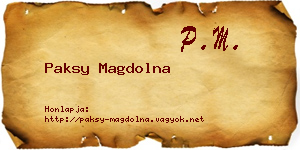 Paksy Magdolna névjegykártya